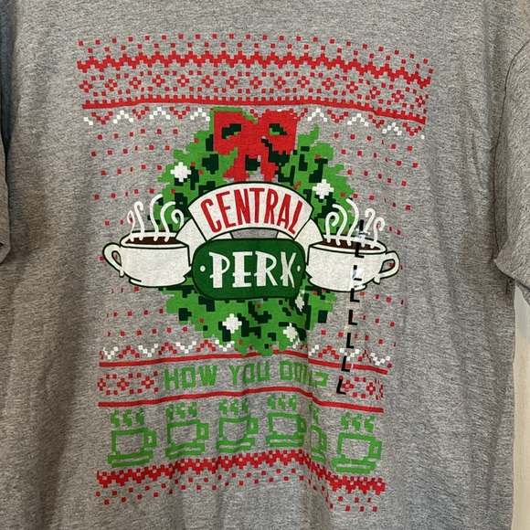 RIPPLE JUNCTION FRIENDS Gray Central Perk How You Doin’? Tee T-Shirt L Large NWT - Picture 2 of 8